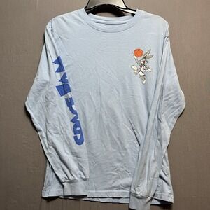 Space Jam Loony Tune Squad Blue Men's Long Sleeve T-Shirt sz Small